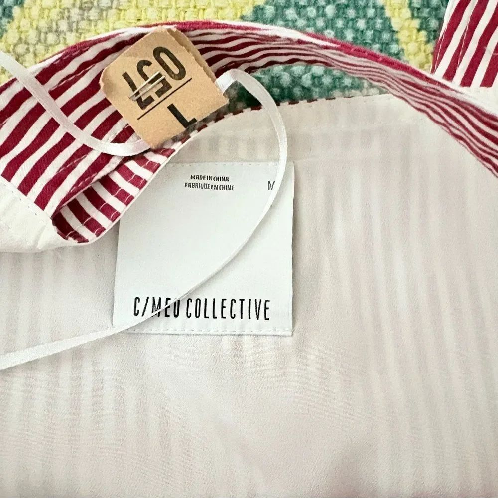 C/MEO Collective Follow Me Red Striped mini dress Medium - Picture 5 of 5